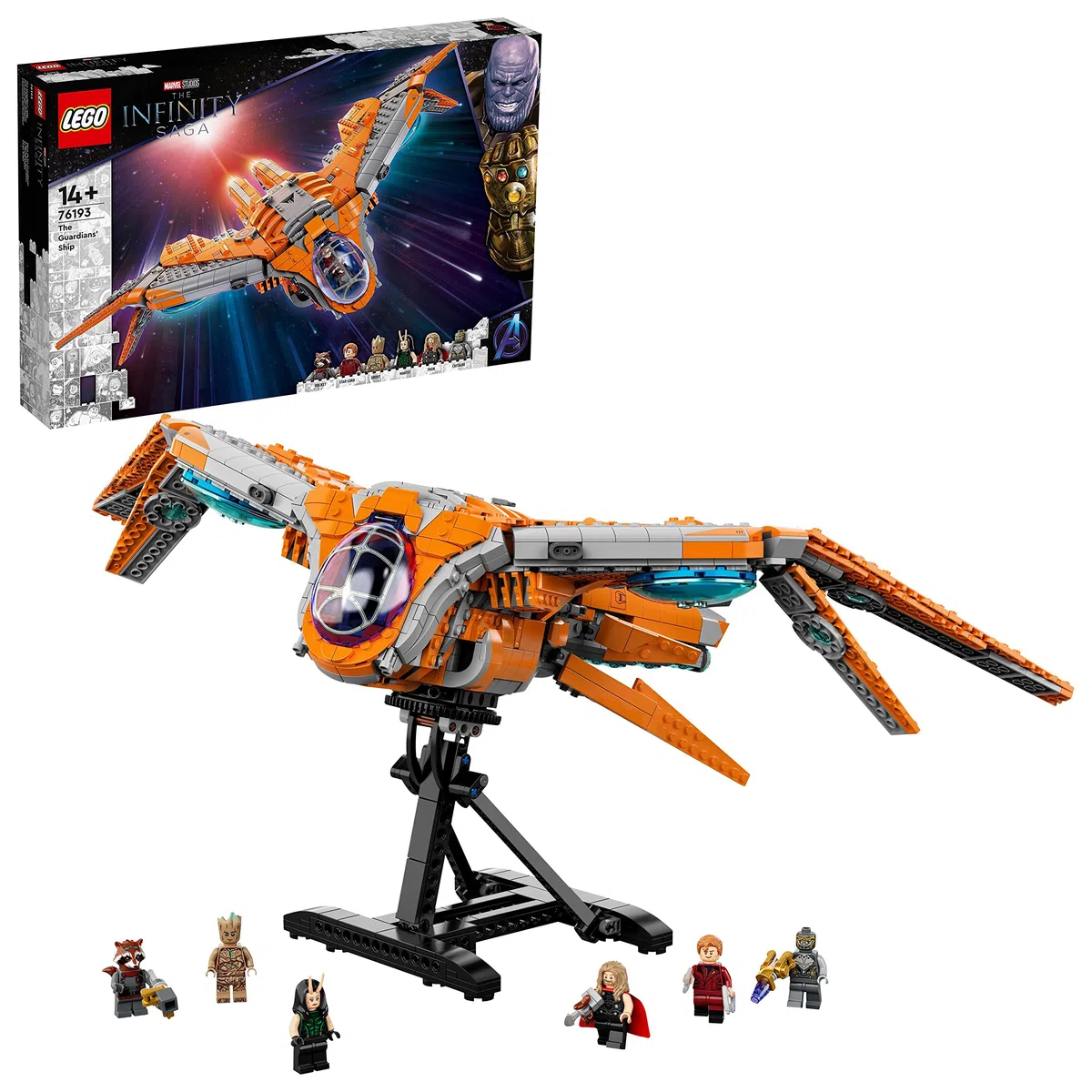 LEGO 76193 Marvel Le Vaisseau des Gardiens de la Galaxie – Jouet Avengers Jeu de Construction avec Mini Figurines Thor & Star-Lord
