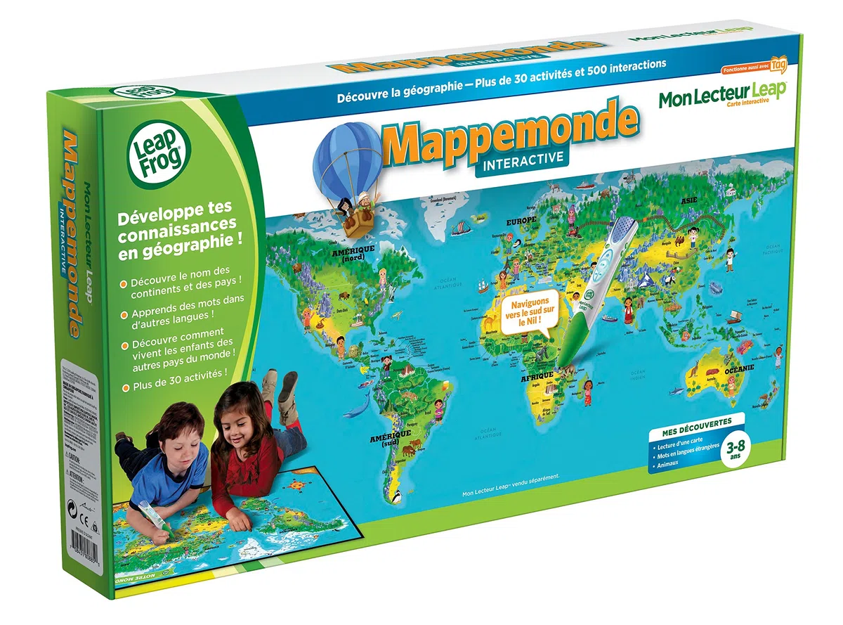 Leapfrog - 80885 - Jeu Educatif - Carte Mon Lecteur Leap/Tag - Mappemonde Interactive (stylo lecteur Tag non inclus)