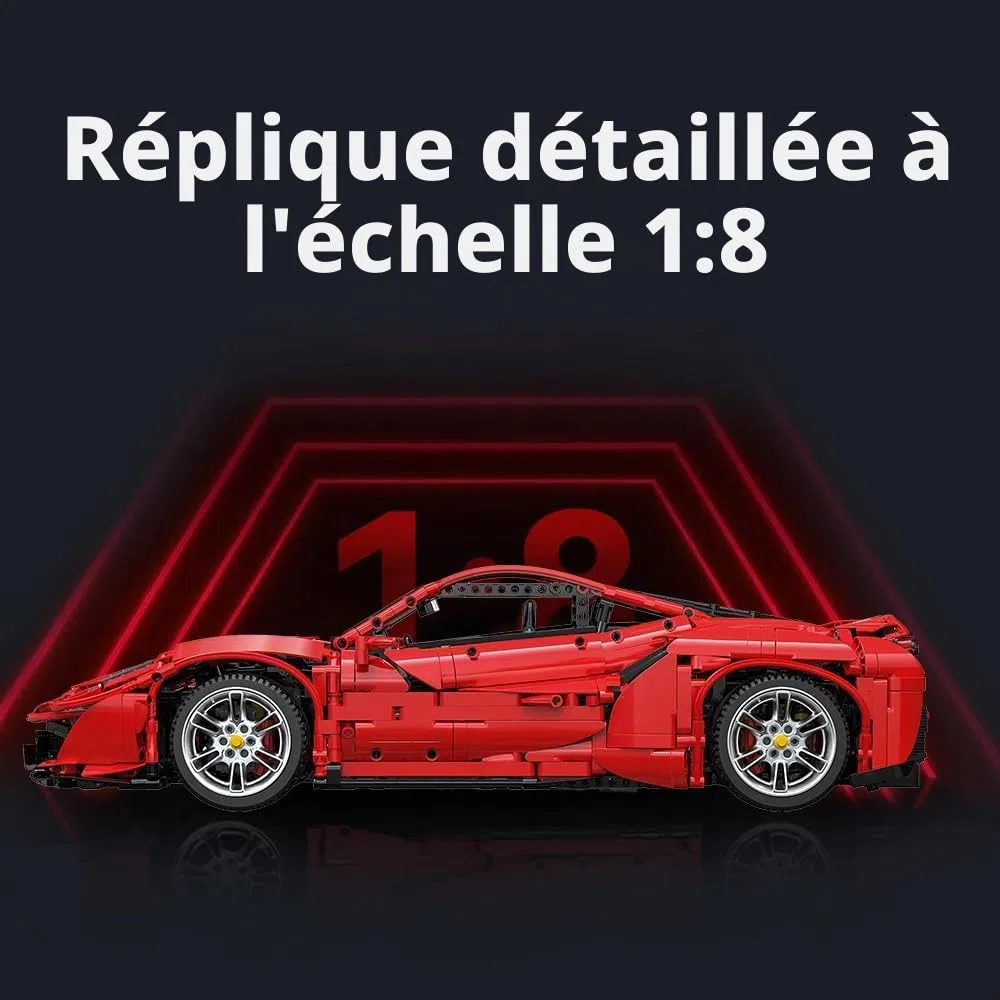 CADA Voiture de Sport Technique Master C61042w 488, Module de pièces 1: 8 3187 Voiture de Course et télécommande avec Moteur électrique