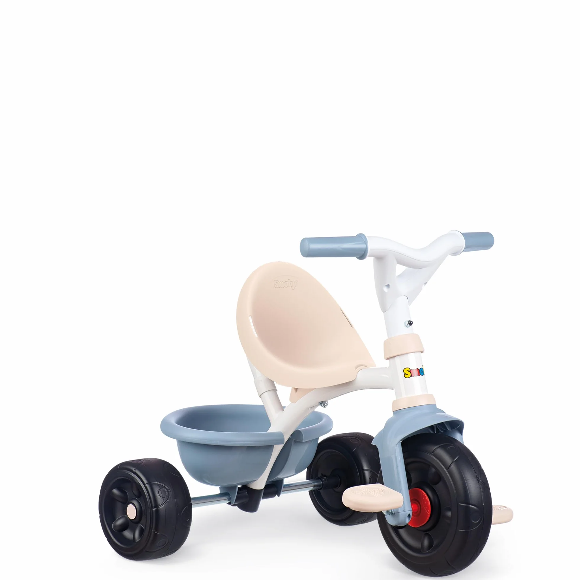Smoby - Tricycle Be Fun Bleu - Canne Parentale Réglable Jusqu'à 95 cms et Amovible - Ceinture de Sécurité - A Partir de 15 Mois - Fabrication Espagnole