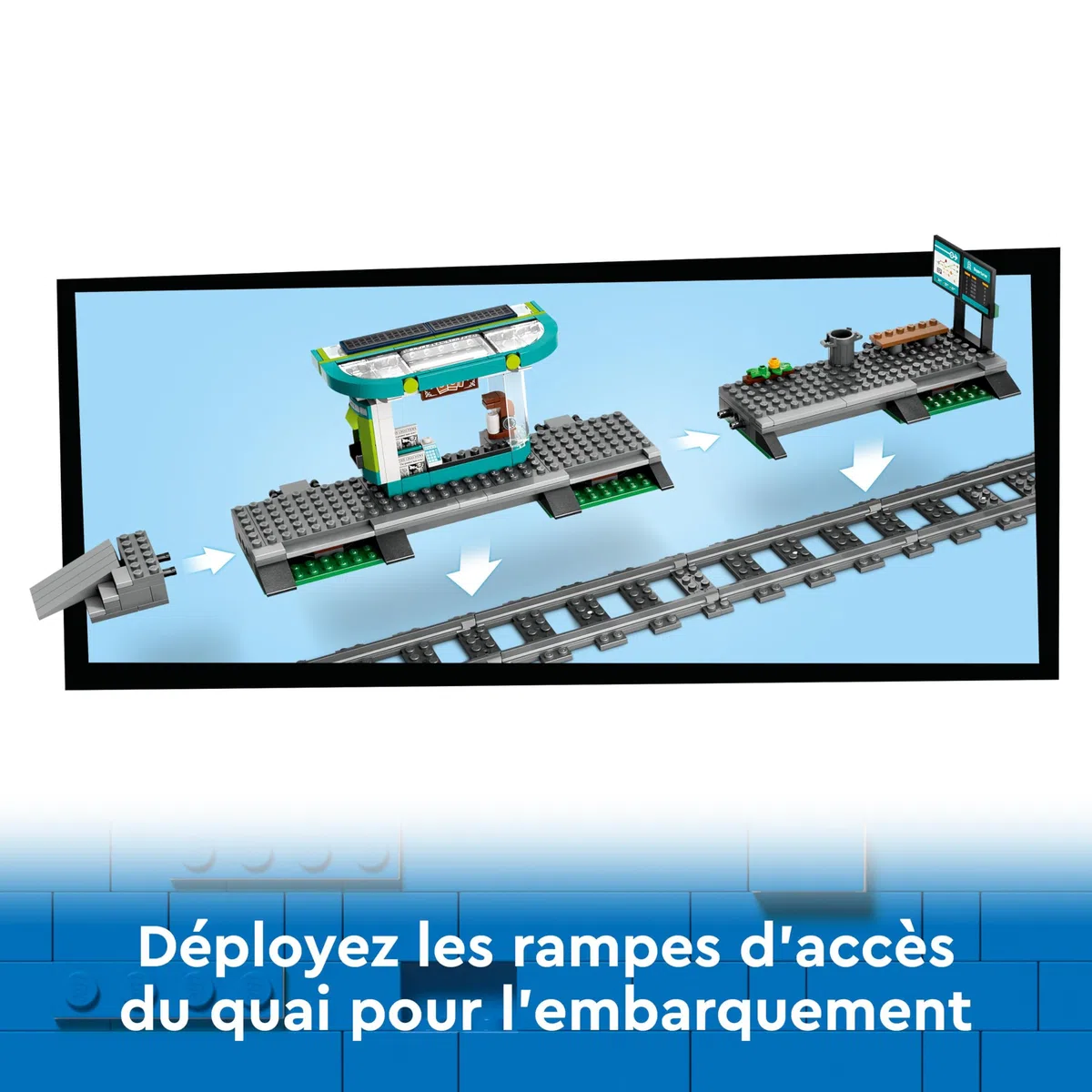 LEGO City Le Tramway et la Station du Centre-ville - Véhicules pour Enfants Garçons et Filles dès 7 Ans, Idée Cadeau d'Anniversaire pour les Fans de Transport - 6 Minifigurines et un Chien-guide 60423