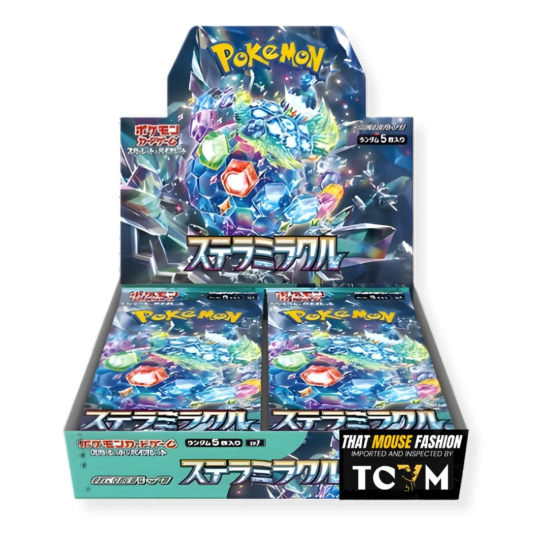 Lot de 30 boosters Pokémon Stellar Crown japonais | Boîte de booster Stellar Mircale | Produit scellé sans rétrécissement TCYM inspecté | That Mouse Fashion (Booster Box - Lot de 30)