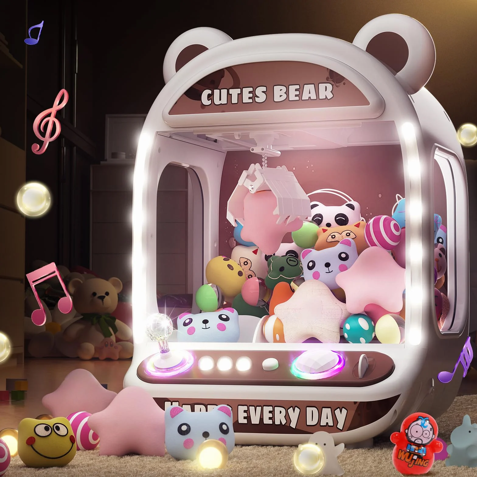 Skirfy Machine de préhension pour enfants, jouet licorne pour filles à partir de 6 ans, jeux d'arcade, mini machine de vente automatique avec jouet boueux, machine à bonbons, machine à friandises