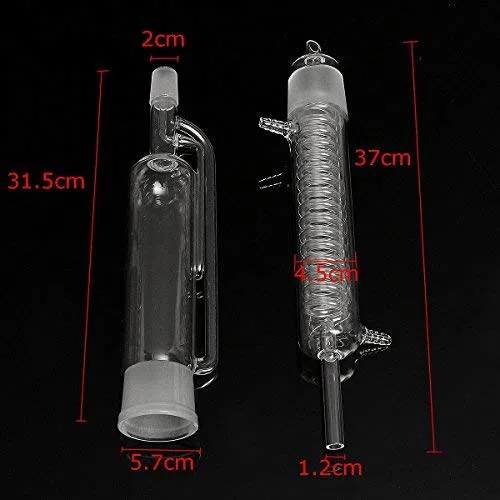 EsportsMJJ 2Pcs 500Ml Soxhlet Extracteur Condenseur En Verre 24/29 Équipement De Laboratoire