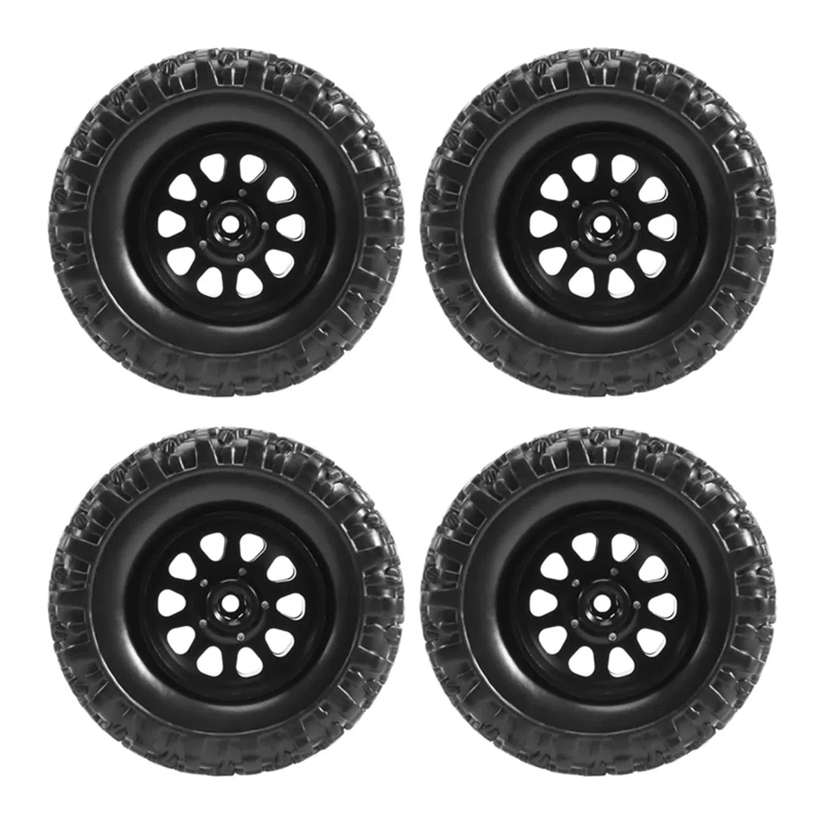 RC Pneus Jante Compatible avec WPL C14 C24 B14 B24 B36 pour MN D90 pour MN99S Pièces De Rechange pour Voiture RC : Jante Beadlock en Métal 4 Pièces Et Pneu en Caoutchouc(Red)