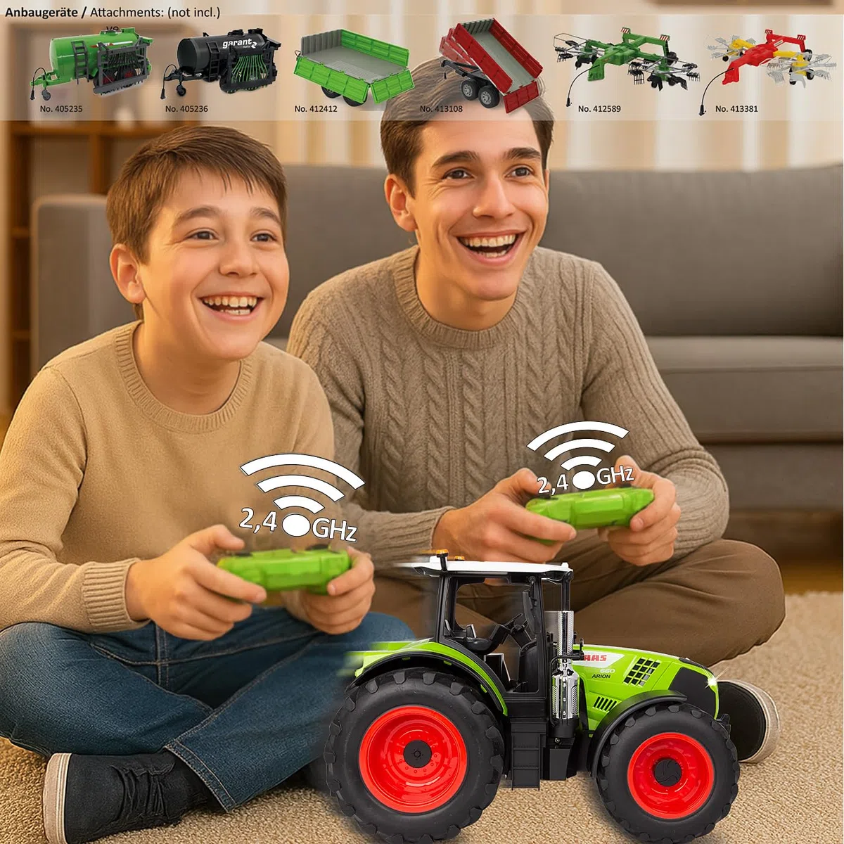 JAMARA 405350 Claas Arion 660 1:16 2,4 GHz – Jouet Tracteur télécommandé, Tracteur RC pour Enfants, Cadeau pour Enfants, Design détaillé, Son Moteur, Mode démonstration