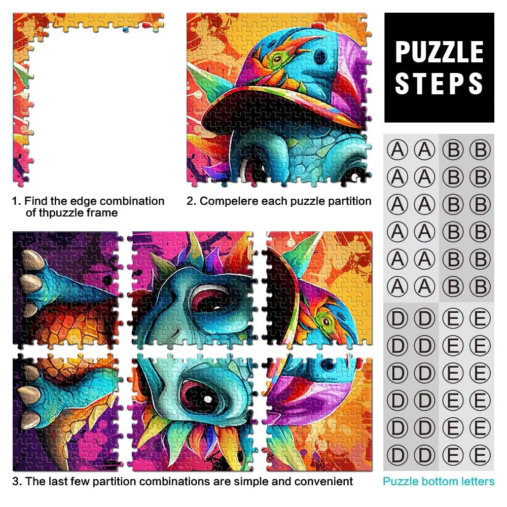 Puzzle pour Adultes 2000 pièces Art Dragon Bébé Puzzle pour Jeu éducatif Défi Jouet Illustration Cadeau 27,56 po x 39,37 po pour Les 14 Ans