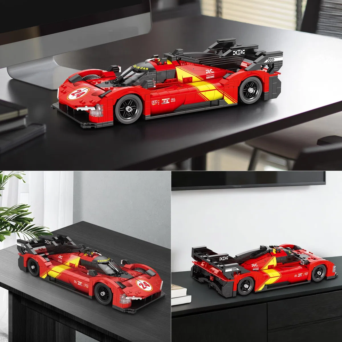 Reobrix Ensemble de Construction Supercar (1370 pièce),Modèle réduit de Voiture de Course Le Mans à l'échelle 1:16,Jeu de Construction pour Adultes, pour Les passionnés de Sport Automobile