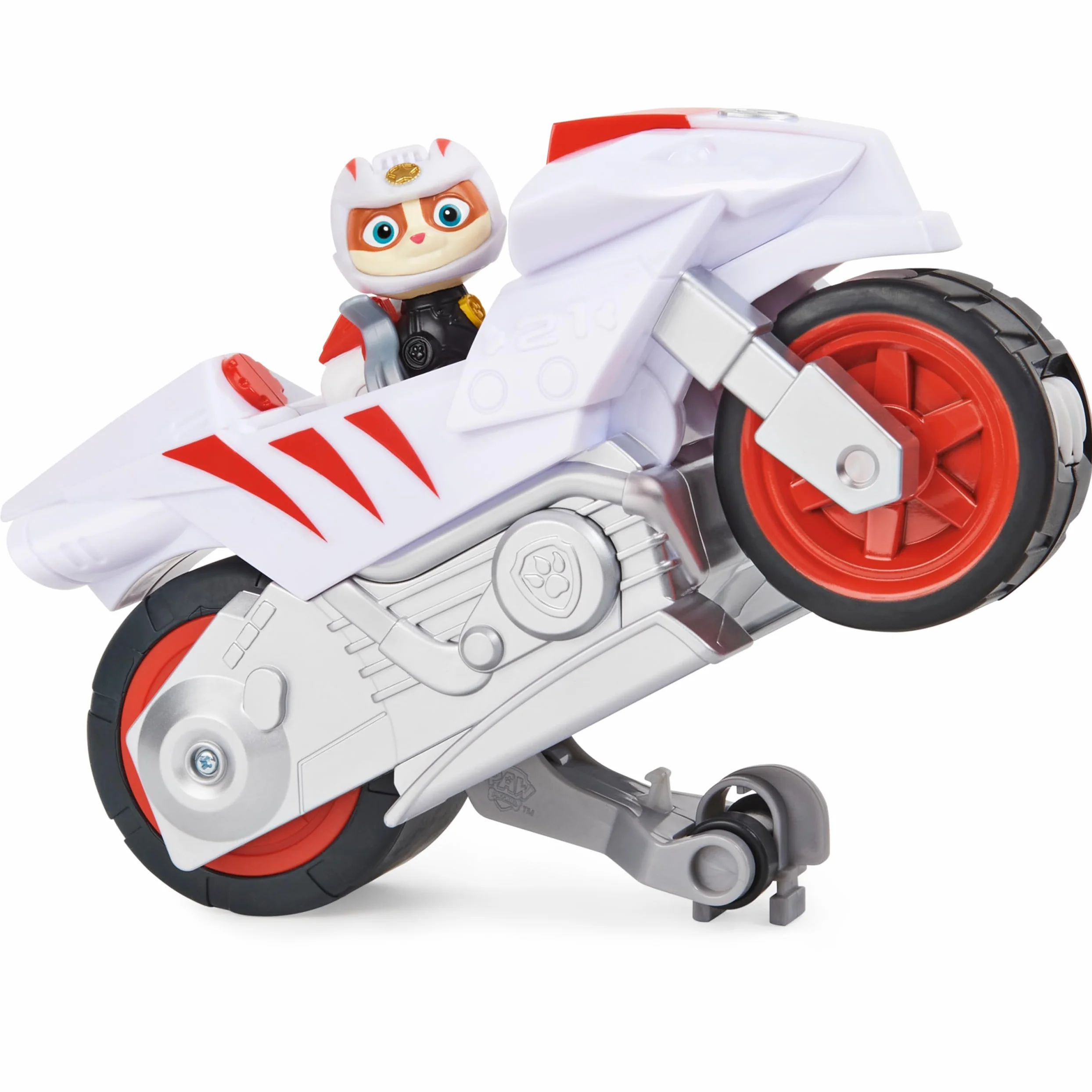 Paw Patrol, Moto Pups Wildcat’s Deluxe Pull Back Motorcycle Vehicle with Wheelie Feature and Figure