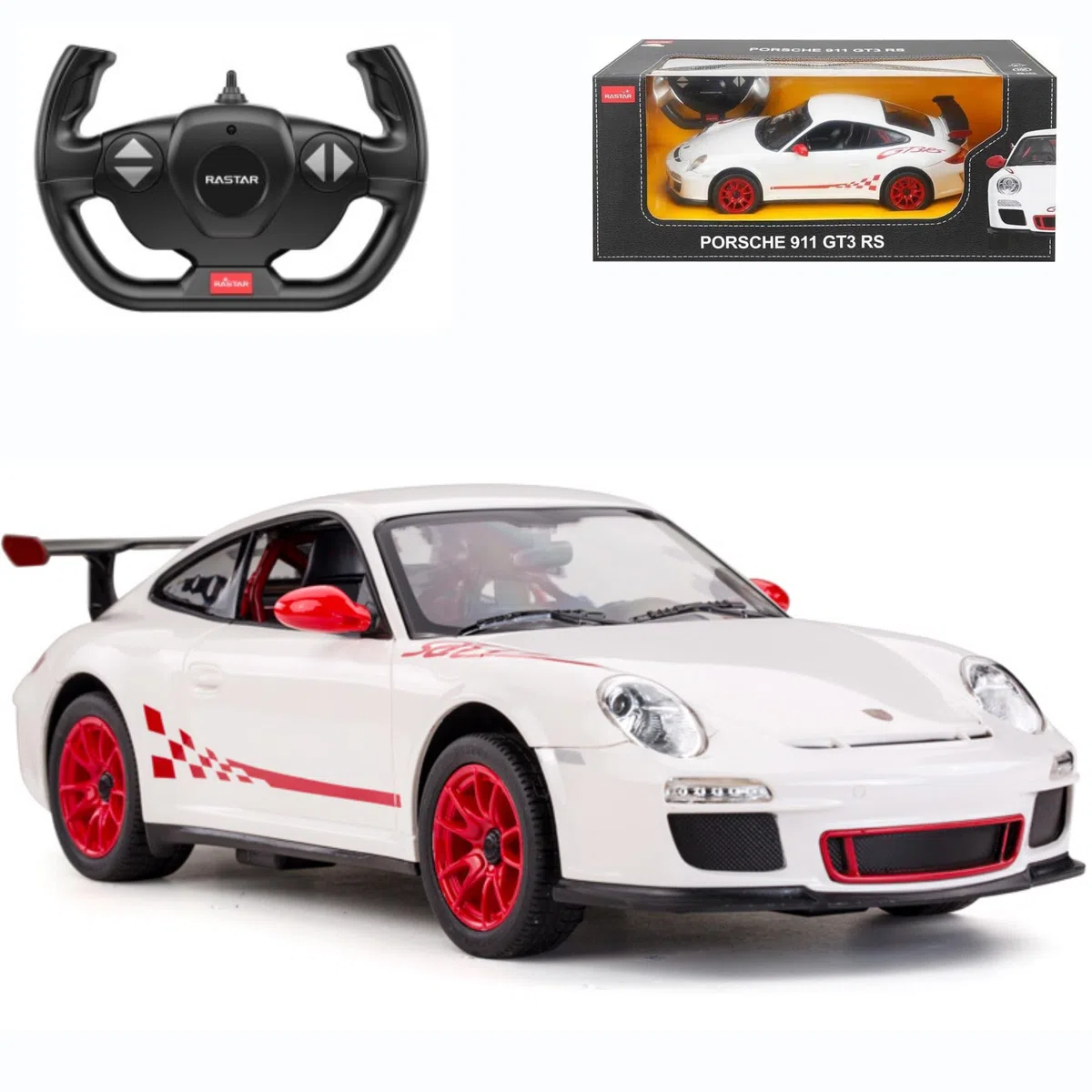 Porsche 911 GT3 Voiture Télécommandée à l'Échelle 1:14 – Modèle RC Grande Vitesse Blanc Mat pour Les Fans de Course, sous Licence Officielle