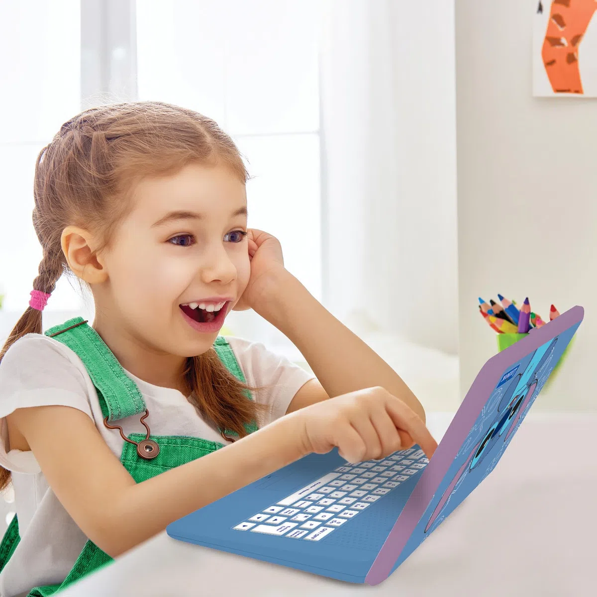 Lexibook, Disney Stitch Ordinateur Éducatif Enfant, JC599Di1LXB | Anglais/Français, 170 activités, Grand écran, Jeux éducatifs et musique