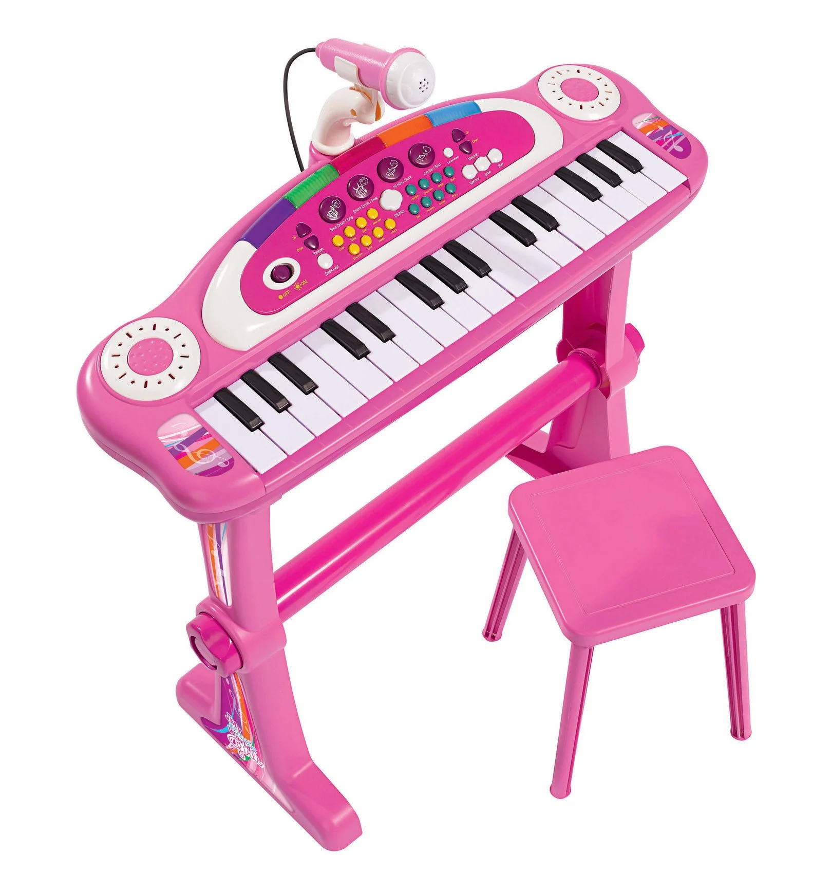 Simba - 106830690 - Clavier sur Pied - My Music World avec Tabouret - Girls, Noire