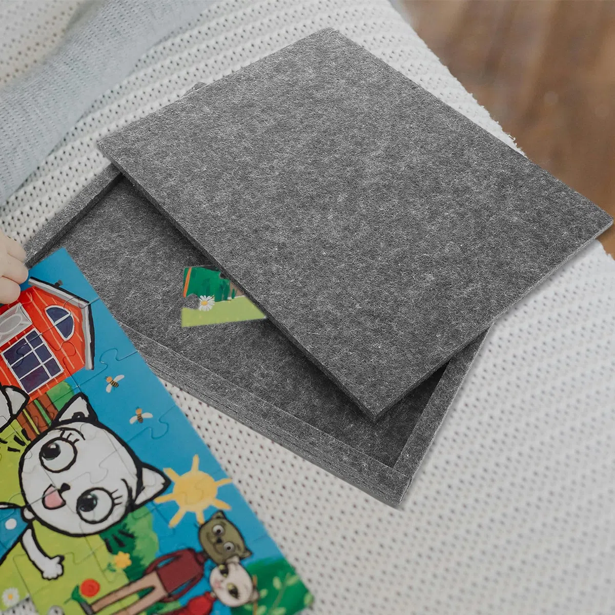Trieur de Pièces de Puzzle 6 Pièces en Feutre, Plateau Empilable