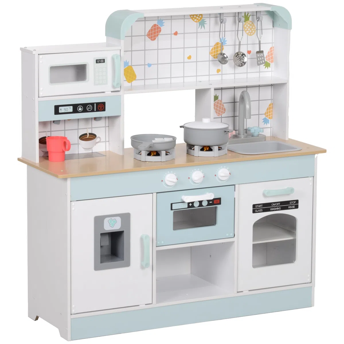 AIYAPLAY Cuisine Enfant Jouet d'imitation Lumières et Sons 3+ Ans Blanc