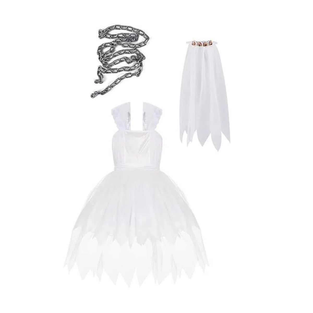 Baoblaze Costume de mariée d'halloween pour Filles, décoration de déguisement pour fête, Carnaval, Vacances, 140cm