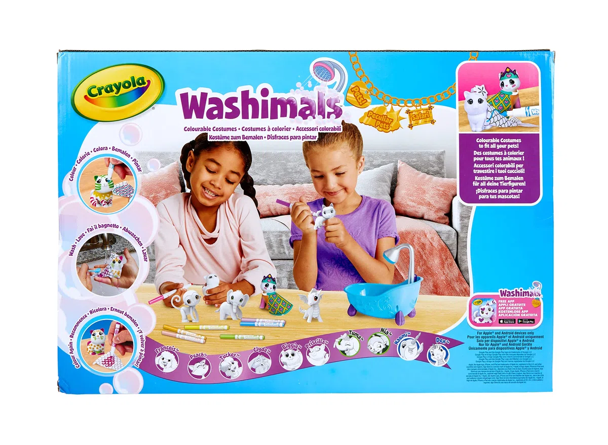 CRAYOLA - Washimals, Super Set XXL Masques et Costumes, pour colorier et Faire Prendre Un Bain aux bébés Animaux, Jouet et Cadeau pour Enfants, à partir de 3 Ans, 74-7461