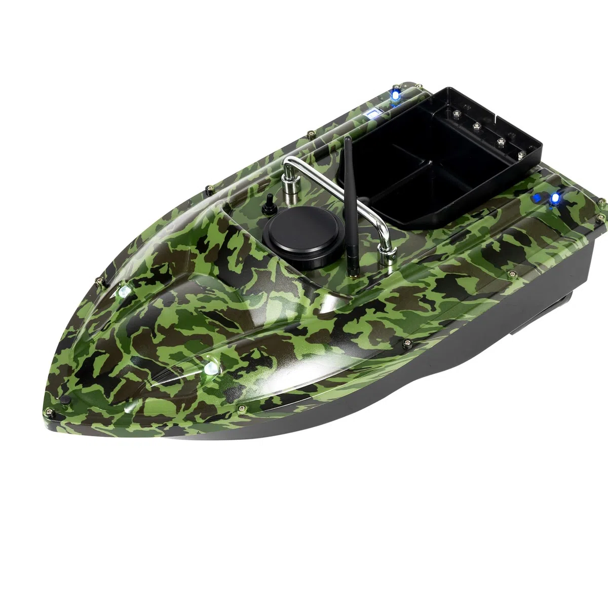 Bateau Amorceur,Bateau Amorceur 500M Bateau Leurre Pêche Auto Cruise Bateau Camouflage Batteries Grande Capacité Bateau Amorceur pour Rivière et Mer