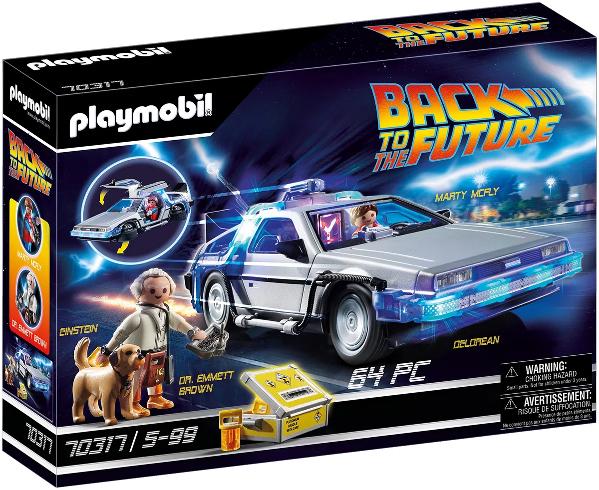 Playmobil 70317 Back to The Future Delorean - avec Les Personnages : Marty McFly et Doc Brown de la trilogie du Film culte des années 80 - Voiture de Collection pour Les Fans - Dès 5 Ans