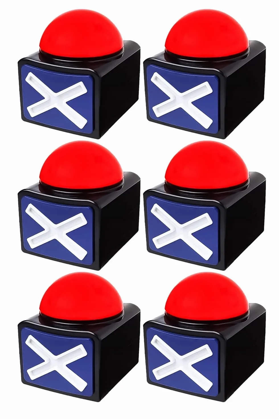 Jouer Répondre Buzzer avec son -Play Show Button- Jouer Buzzer avec lumières et quiz Got Talent Button Famille ennemi bouton avec lumières et son, bouton de jeu parent-enfant (6 pièces)