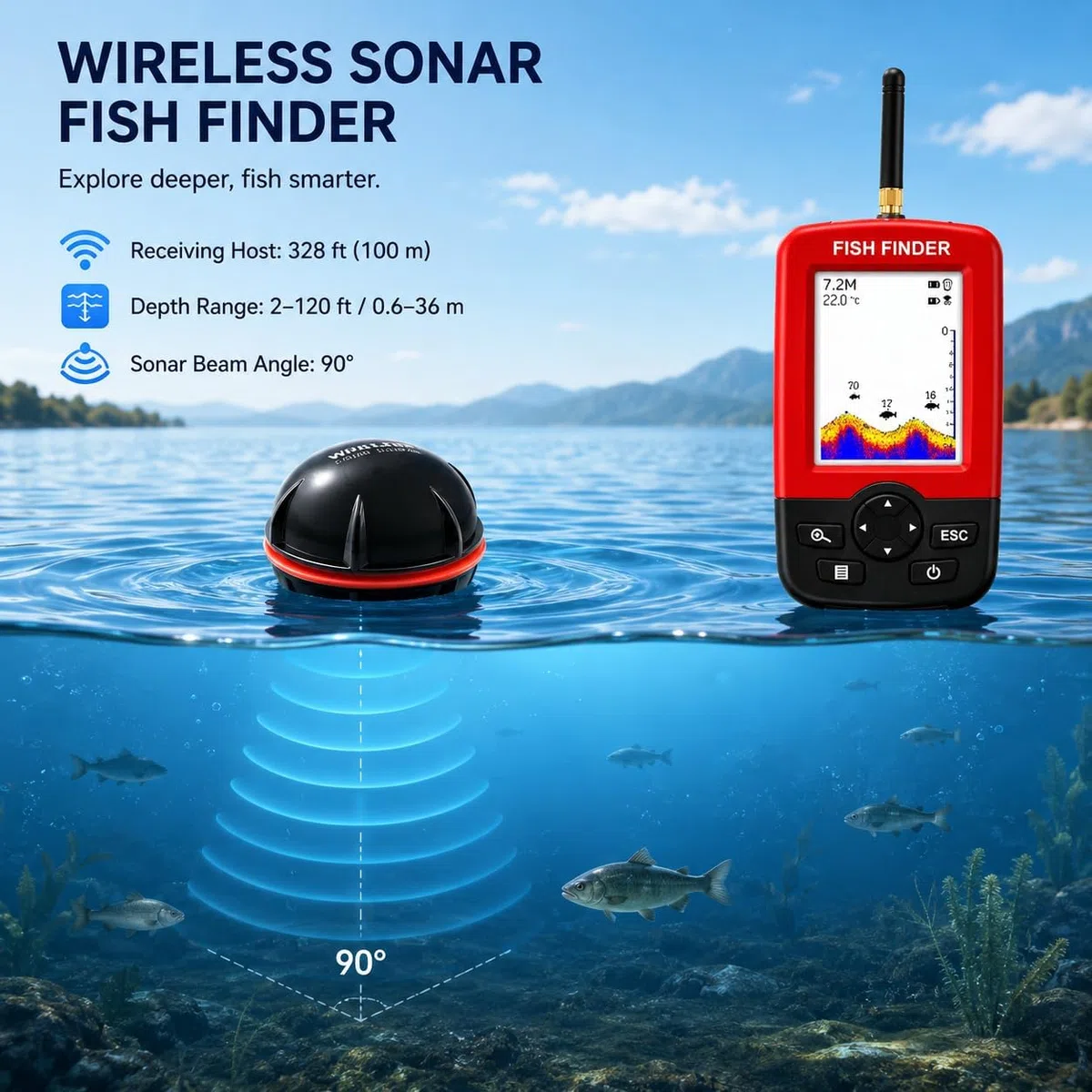 Bateau d'appât GPS pour carpe avec détecteur de poissons, bateau d'alimentation RC à double moteur, télécommande de 500 m et 16 points de mémoire
