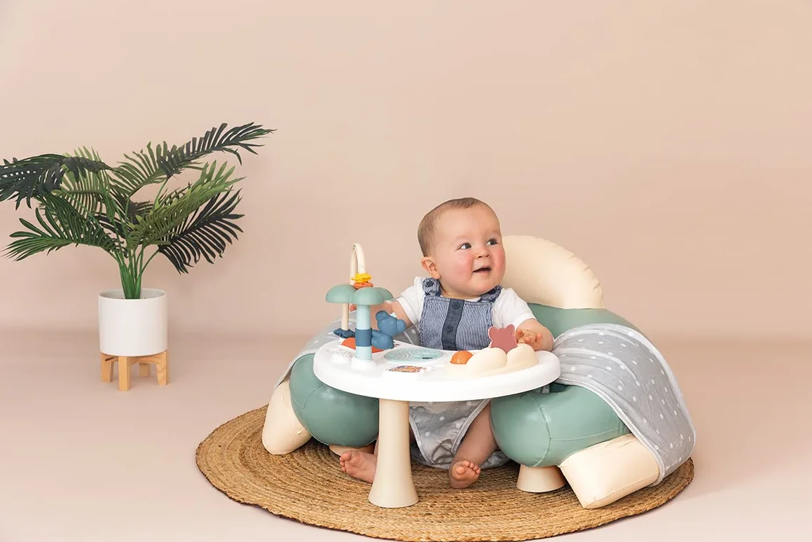 Little Smoby - Cosy Seat - Siège Gonflable + Tablette d'Eveil - Fauteuil pour Bébé - Housse Tissu - A Partir de 6 Mois - Fabrication Française
