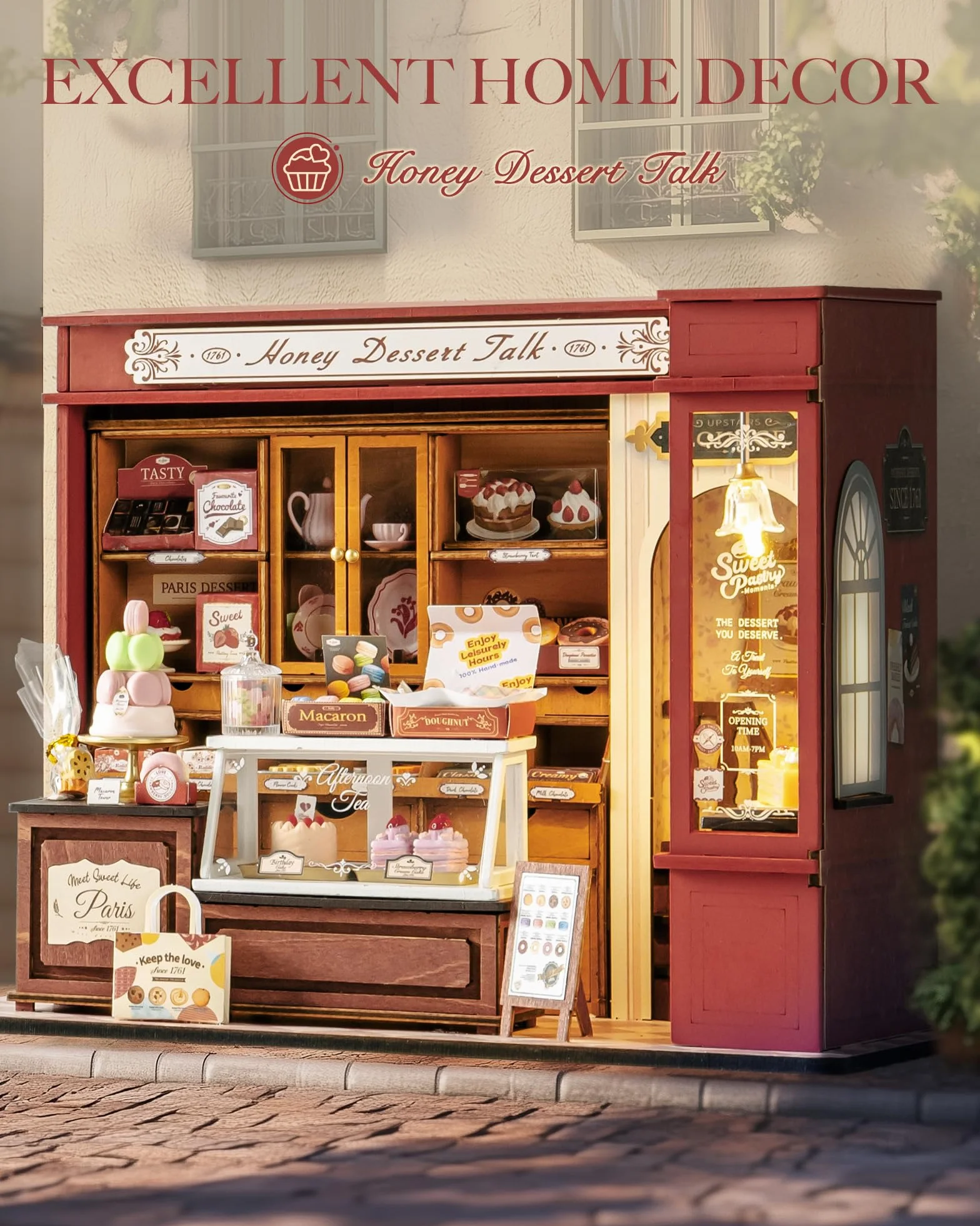 Rolife Miniature Kit pour Adultes Conversation Dessert au Miel Maison de Poupées Miniature Décoration d'Intérieur Kits de Maison à Construire Cadeau d'anniversaire pour Adultes