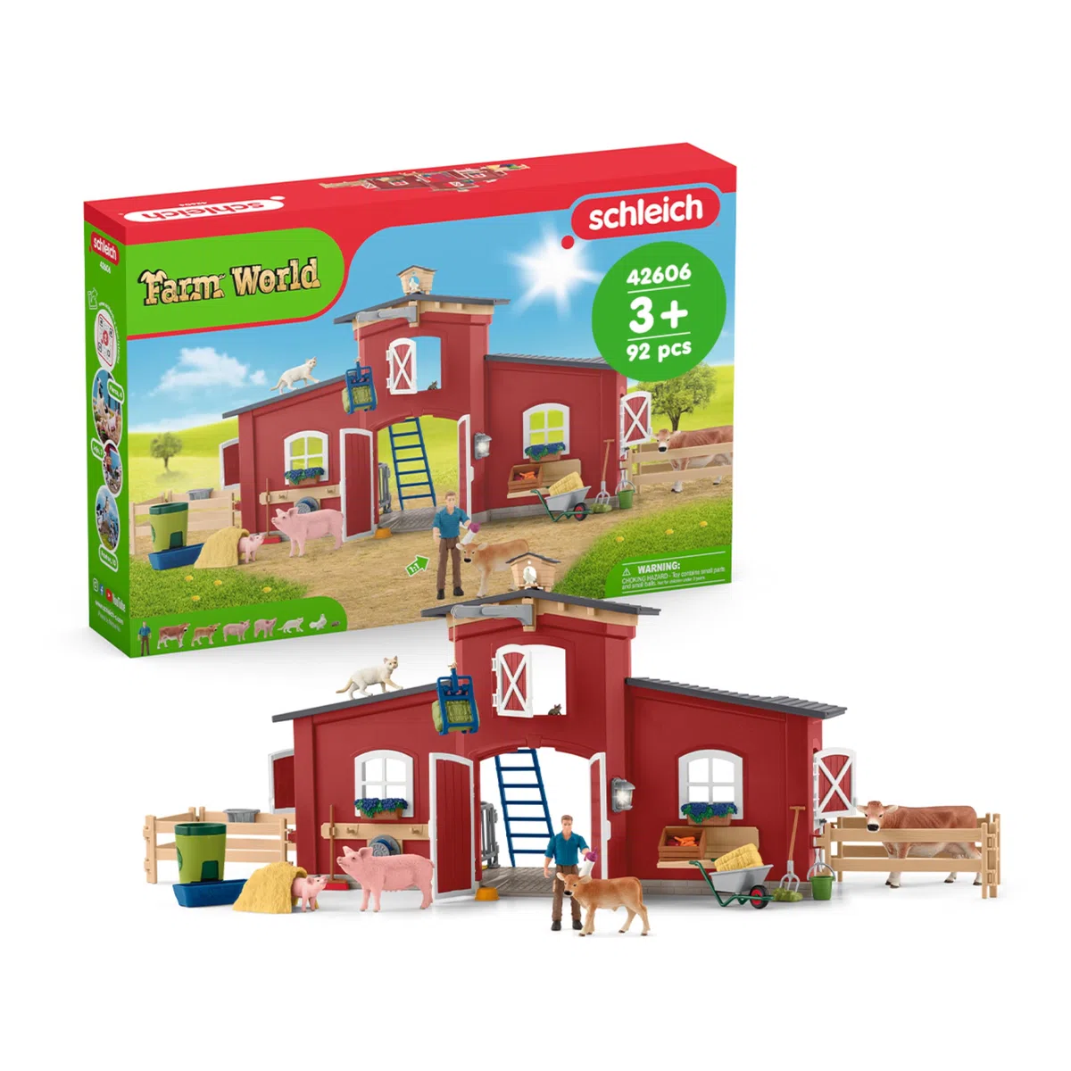 Schleich Farm World | Grande Ferme Rouge avec Maison 42606 | 92 pièces