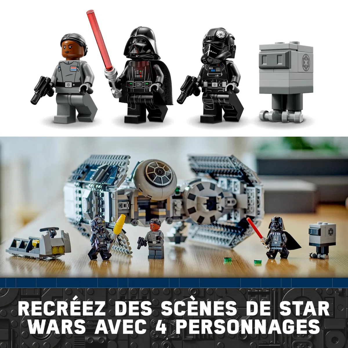 LEGO Star Wars 75347 Le Bombardier TIE - Jeu de Construction - Maquette de Vaisseau Spatial - Figurine & Minifigurine Dark Vador avec Sabre Laser - Cadeau Garçon 9 Ans