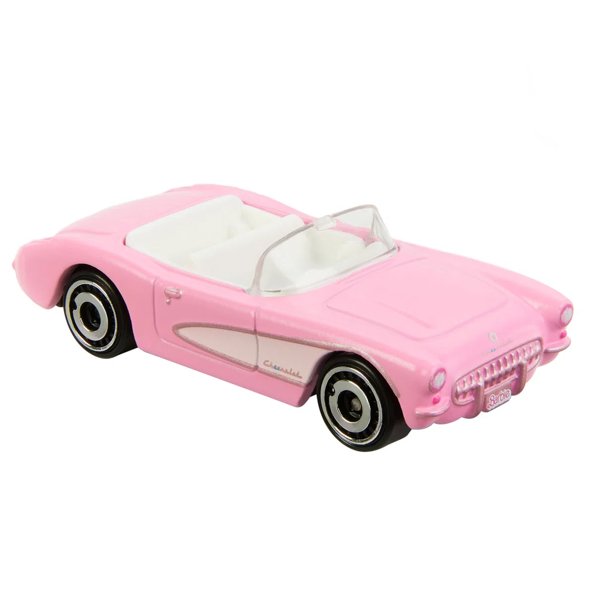 Hot Wheels Barbie Le Film Voiture Corvette Décapotable Authentique en Métal Rose Échelle 1/64, À L’Image De La Corvette du Film Barbie, À Collectionner, Jouet Enfant, HPR54