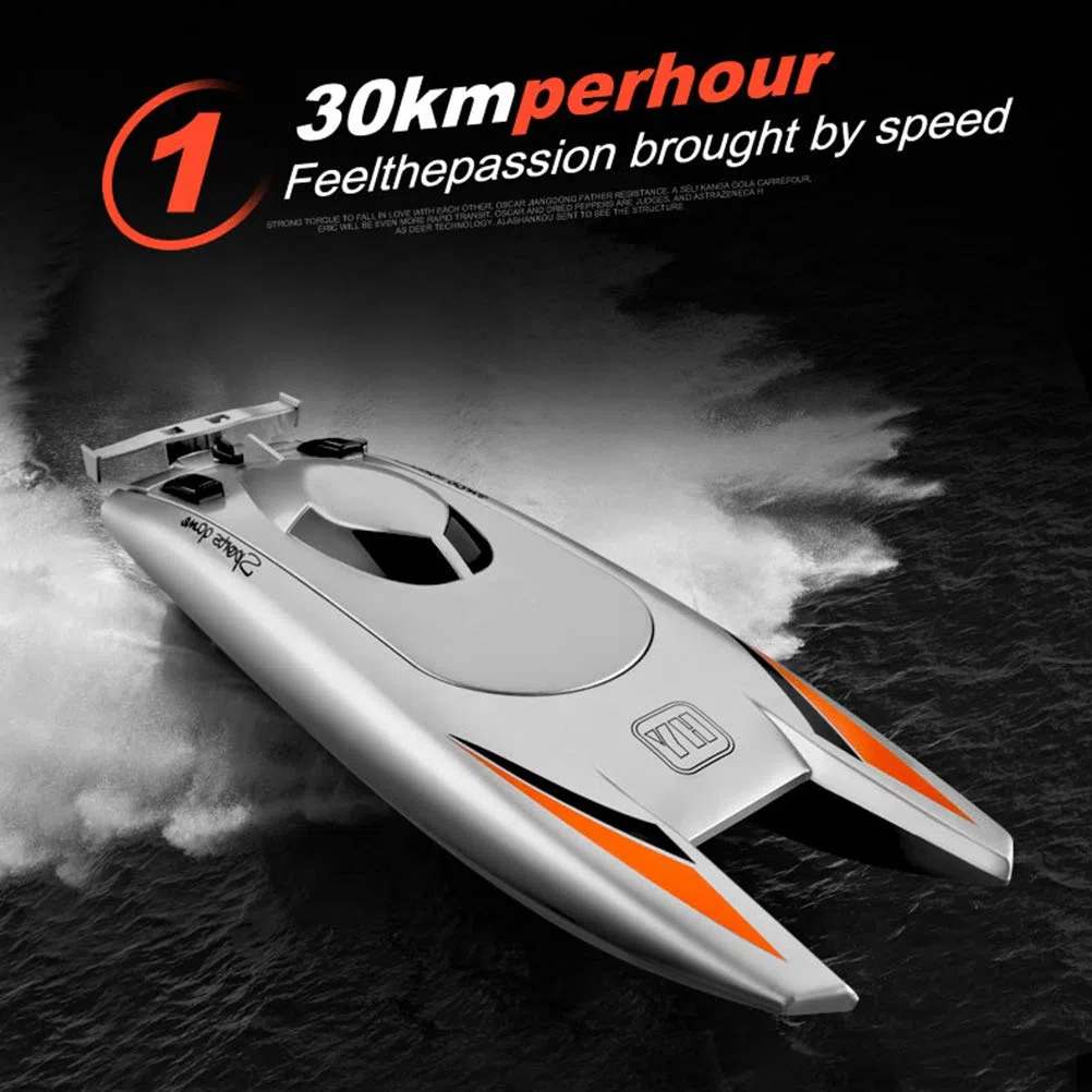 Bateaux RC pour Enfants Adultes 30KM / H Bateau de Course à Grande Vitesse 2 canaux 2.4G Bateaux télécommandés Radio pour Bateau de Course en Piscine