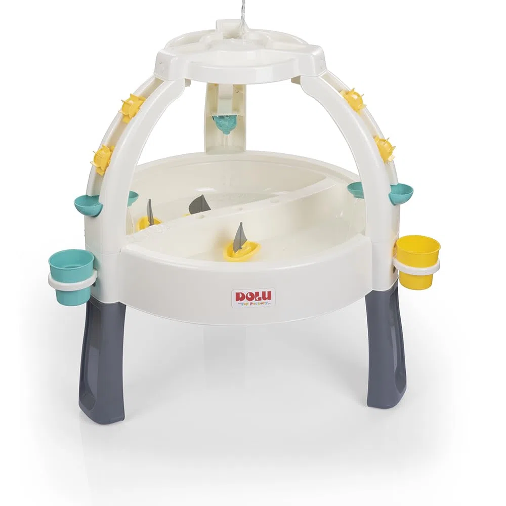 DOLU Table à Sable et à Eau Amusante pour Enfants, Table d'activités pour Jeux d'eau et de Sable, Blanc/Gris, à partir de 24 Mois, 82 x 98 x 98 cm