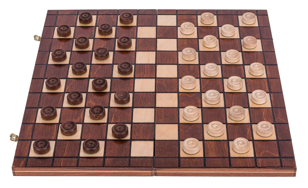 Square - Jeux Dames en Bois - Damier 100 Cases - 40 x 40cm