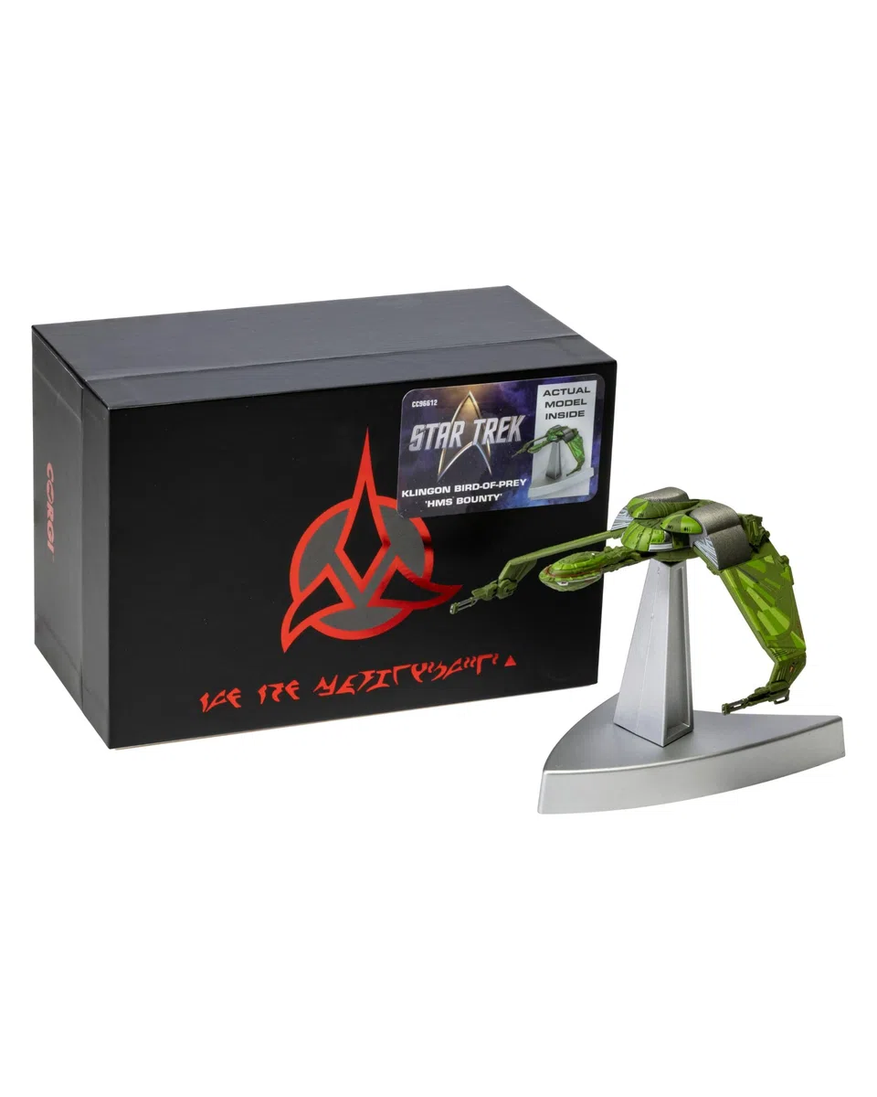 Corgi CC96612 Star Trek Klingon Oiseau de Proie « HMS Bounty » modèle moulé sous Pression avec Support de présentation – Star Trek IV : The Voyage Home Réplique détaillée du modèle de Navire, modèles