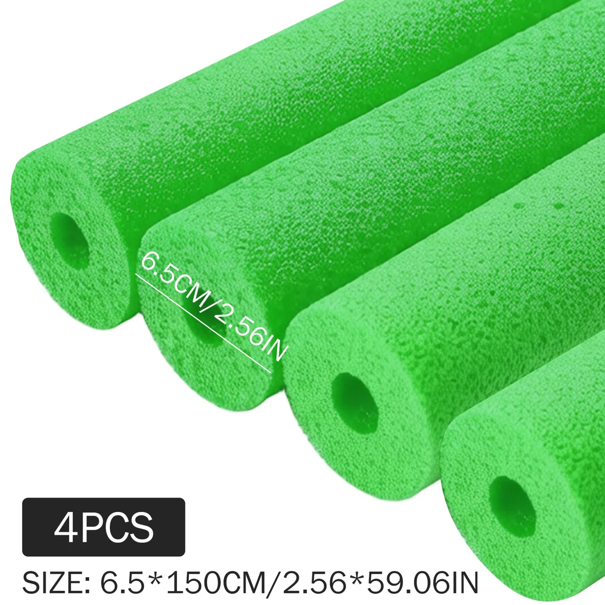 Grandes Nouilles de Piscine, Mousse de Nouilles Piscine, Paquet 4 flotteurs en Mousse, Aide à la Natation Creuse et légère pour Enfants, 59 Pouces, Vert