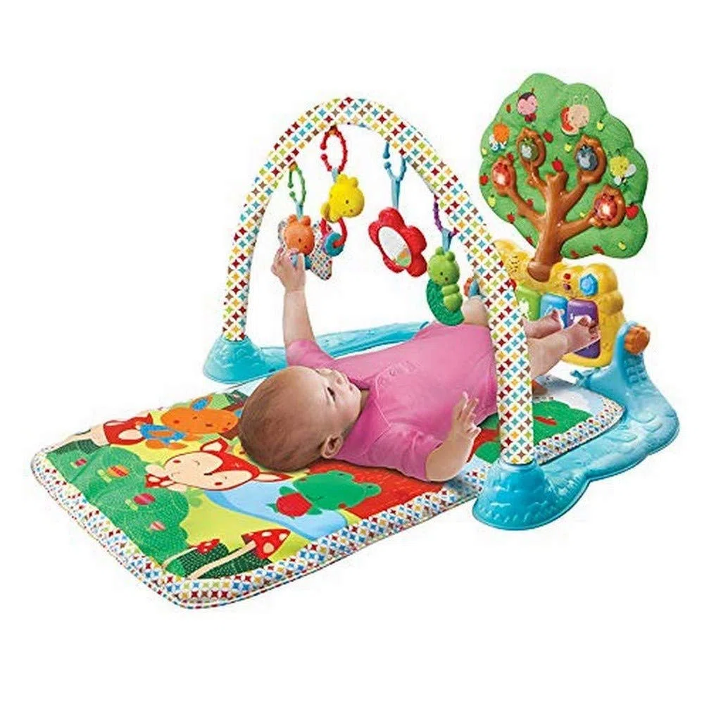 VTech - Jardin Enchanté des P'tits Copains, Tapis d'Éveil Bébé, Jeu Musical et Évolutif, Jouet d'Activité et de Développement, Piano Interactif, Hochets, Cadeau de Naissance - Contenu en Français