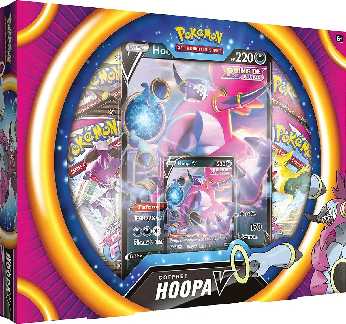 Pokémon Coffret Hoopa-V / 4 -Novembre 2021 - Jeu de société - Jeu de Cartes à Collectionner, POEBNO02