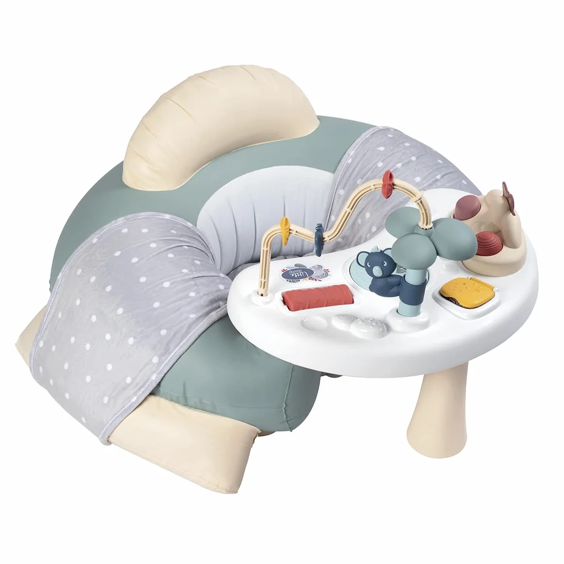 Little Smoby - Cosy Seat - Siège Gonflable + Tablette d'Eveil - Fauteuil pour Bébé - Housse Tissu - A Partir de 6 Mois - Fabrication Française