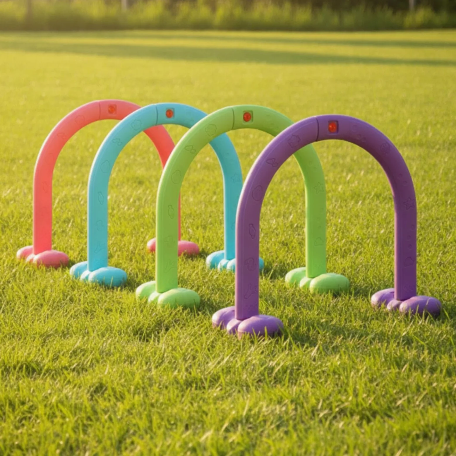 Arceau d'Agilité Enfant Arche de Rampement Portique d'Équilibre Obstacle de Parcours Plastique Solide Cadre Tubulaire Arrondi et Stable Surface Douce, Style to 2
