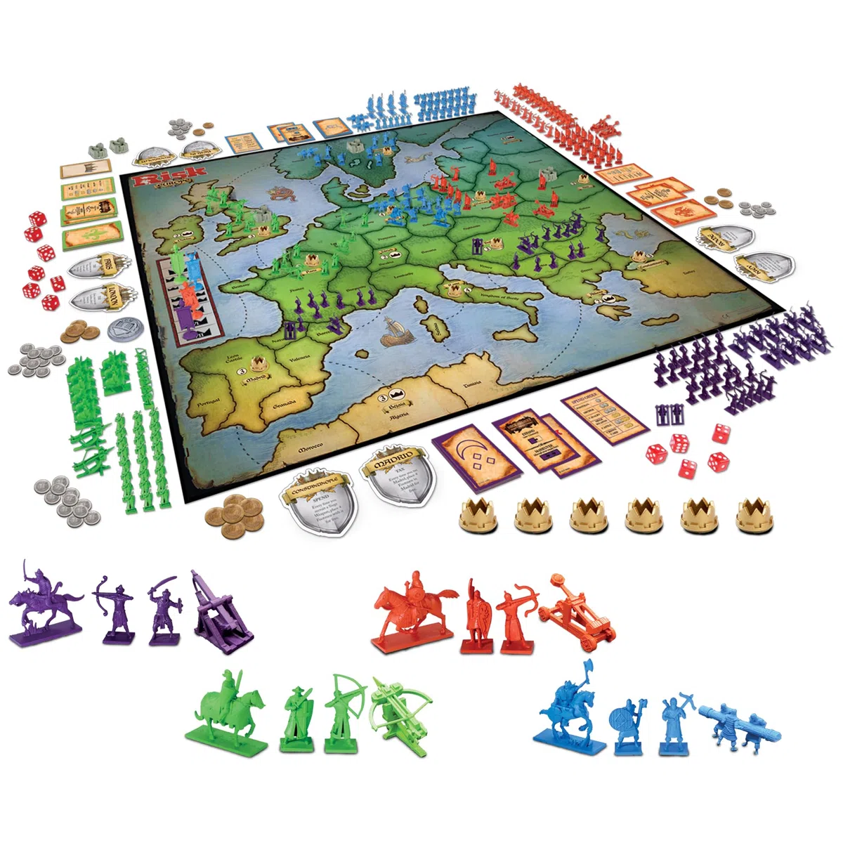 Winning Moves Games USA 1232 Risk Europe Jeu de Plateau pour la conquête médiévale de l’Europe, avec Armes de siège, Archers et Bien Plus Encore, pour 2 à 4 Joueurs, à partir de 14 Ans