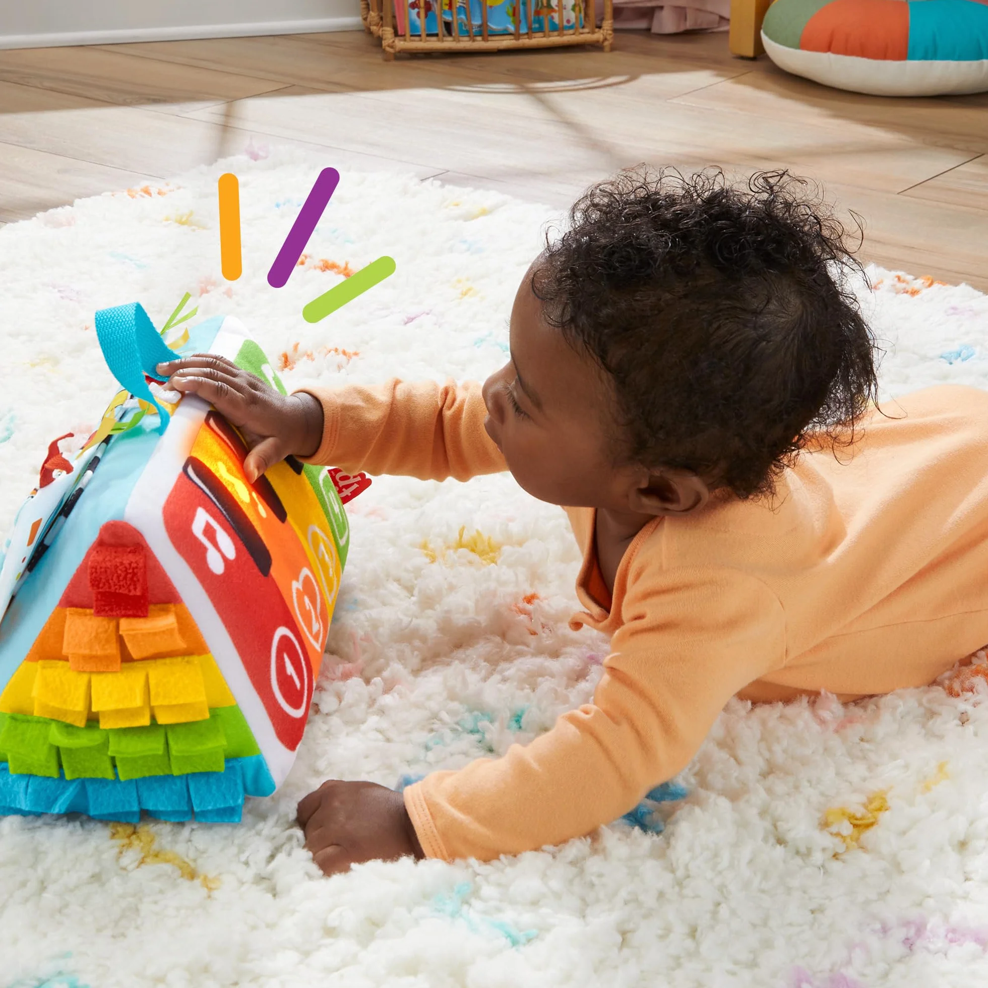 Fisher-Price Jouet Musical Mon Piano D’Éveil Sensoriel pour Jeu À Plat Ventre Et sur Le Dos Bébés, avec Touches Lumineuses Multicolores Et Musique, Jouet Bébé, HND54