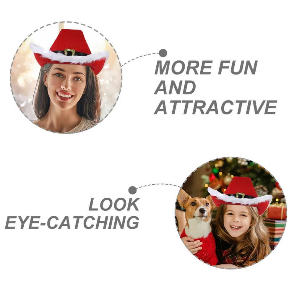 Toyvian Chapeau de Noël Bonnet de Père Noël Barbe Lunettes Déguisement Accessoires Fête