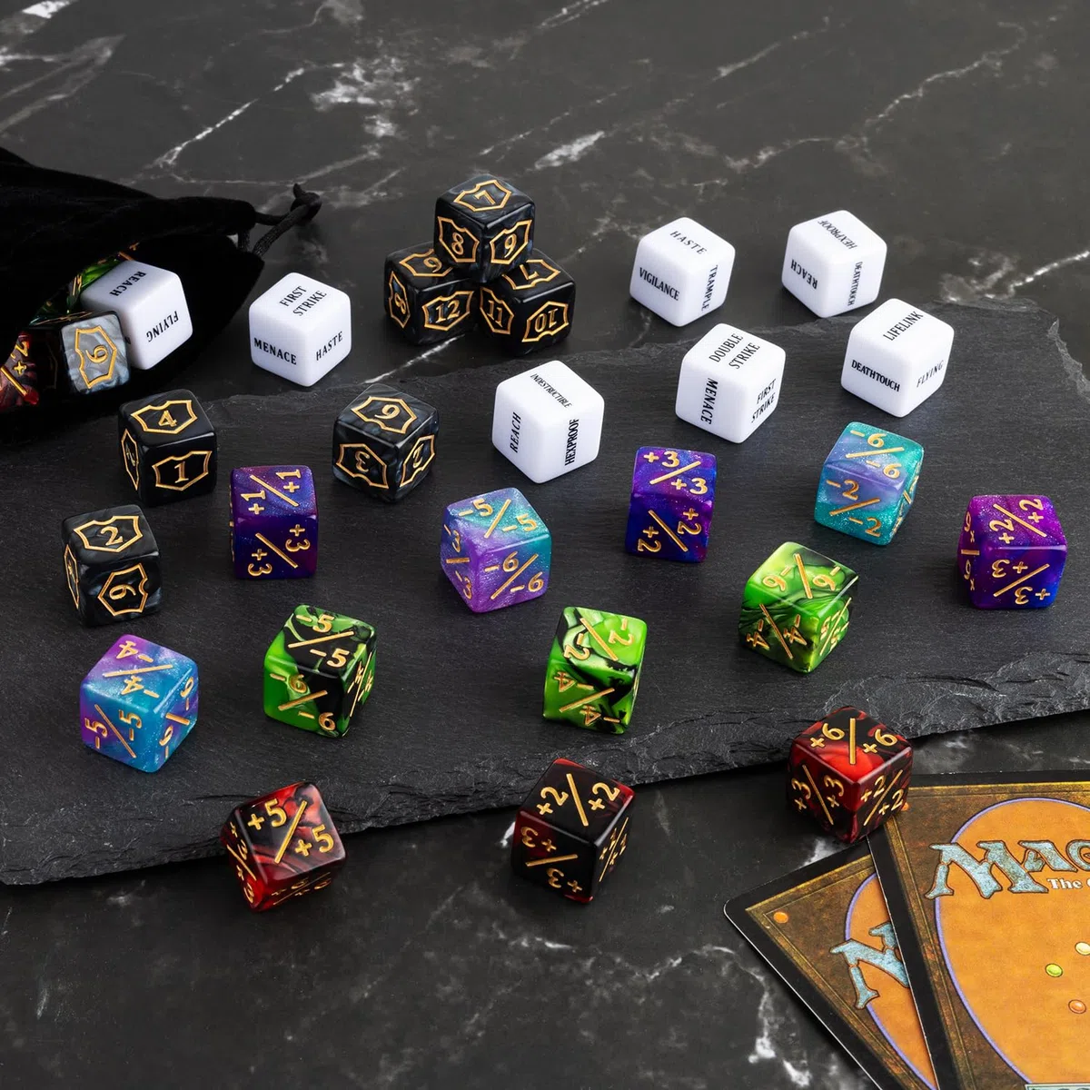 Lot de 63 dés MTG à 6 Faces pour Magic The Gathering, TCG, Cartes et Accessoires de Jeu