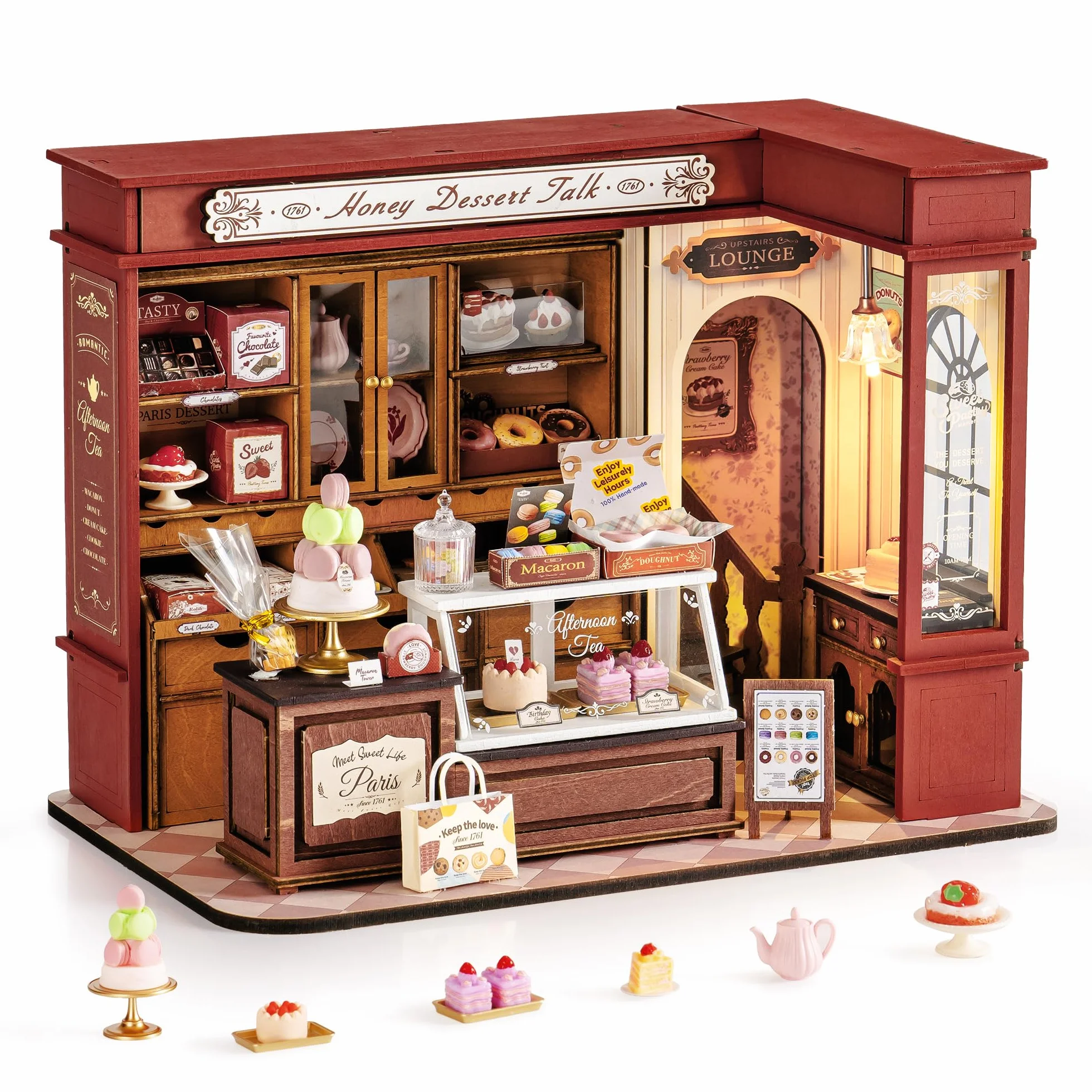 Rolife Miniature Kit pour Adultes Conversation Dessert au Miel Maison de Poupées Miniature Décoration d'Intérieur Kits de Maison à Construire Cadeau d'anniversaire pour Adultes