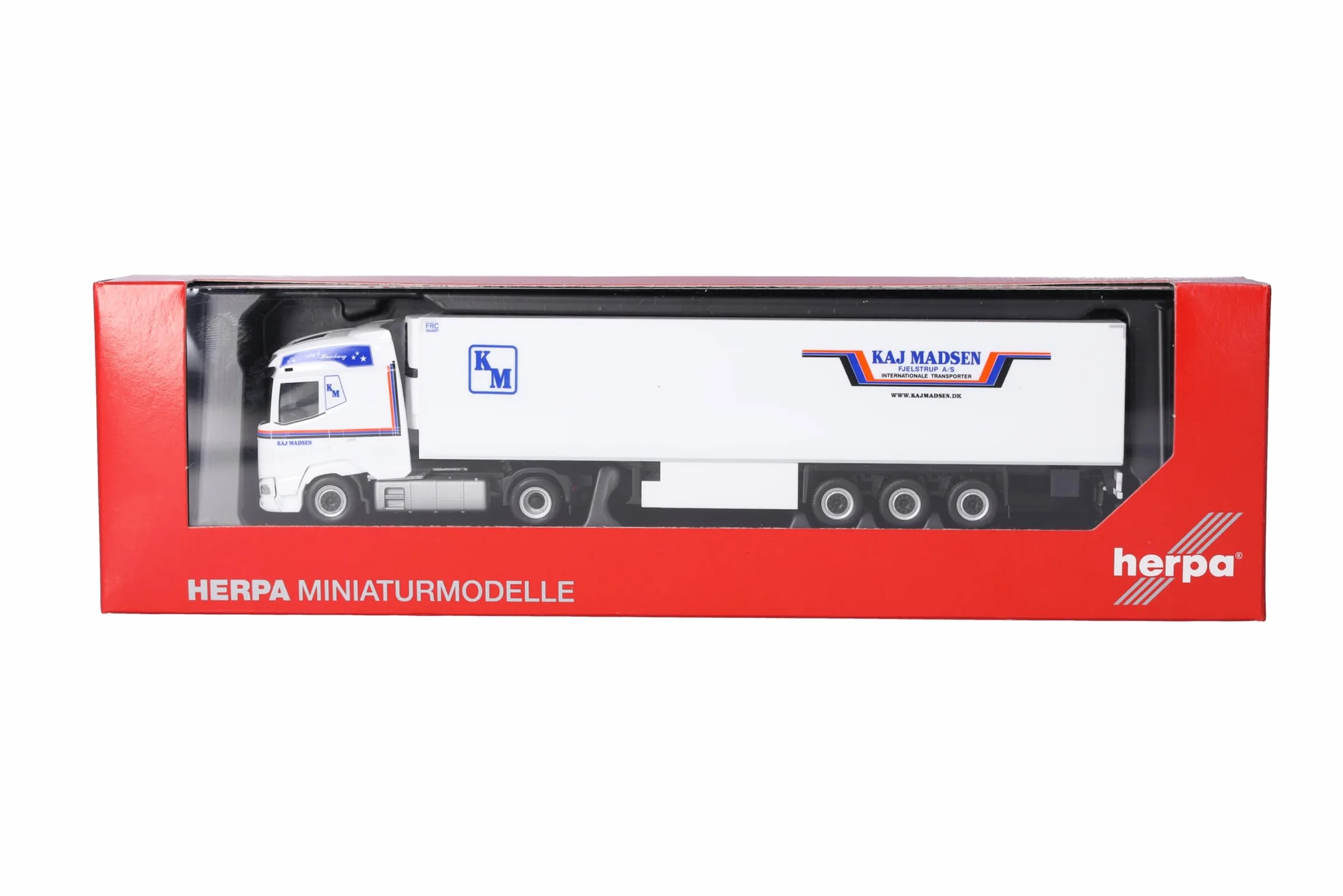 herpa modèle de Camion DAF XG Camion réfrigéré Kaj Madsen (Danemark/Kolding), Miniature à l'échelle 1:87, pièce de Collection, fabriqué en Allemagne, Plastique