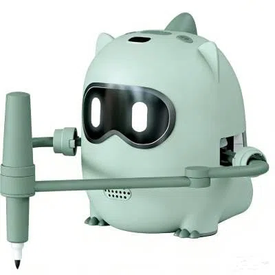 Charmofun Robot Dessinateur Enfant, 200 Cartes d'apprentissage, Robot de Dessin pour Enfants avec Reconnaissance par Caméra, Jouet Éducatif Montessori pour Garçons Filles à Partir 3+ Ans (Vert)