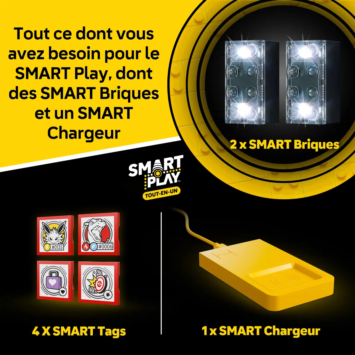 LEGO Pokémon Smart Play : Le Combat Ultime Entre Dracaufeu et Voltali - Jouet Tout-en-Un Interactif avec 2 Smart Briques, 4 Tags, 1 Chargeur & 2 Pokémon – Idée Cadeau Garçon ou Fille dès 8 Ans 72167