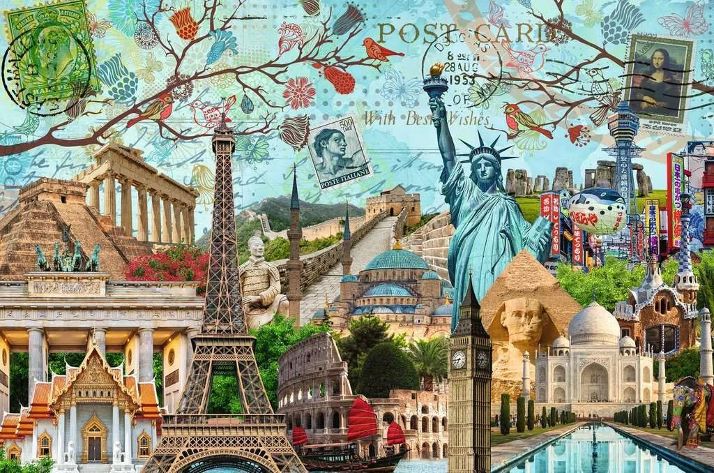 Ravensburger - Puzzle Adulte - Puzzle 5000 pièces - Carte Postale des Monuments - Adultes et Enfants à partir de 14 Ans - Puzzle de qualité supérieure - Villes et Monuments - 17118