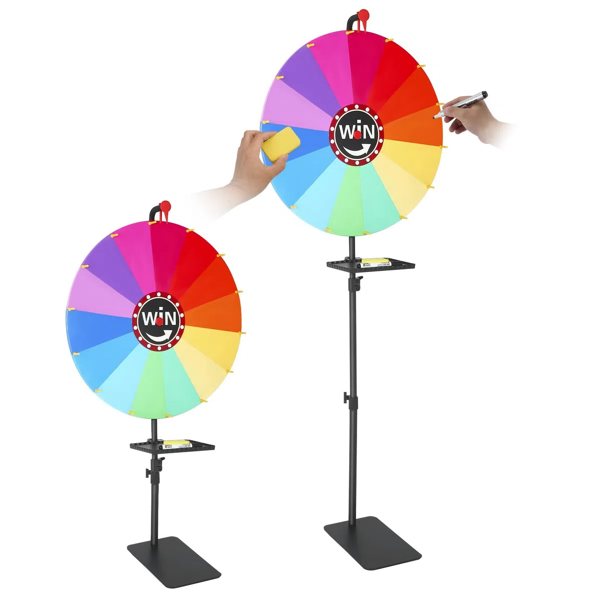 Roue De La Fortune De 61 Cm,Grand Format,14 Couleurs,avec Gomme Et Marqueur,Réglable De 85 Cm À 160 Cm,Roue De Loterie Idéale pour Les Carnavals,Événements,Fêtes,Jeux De Mots