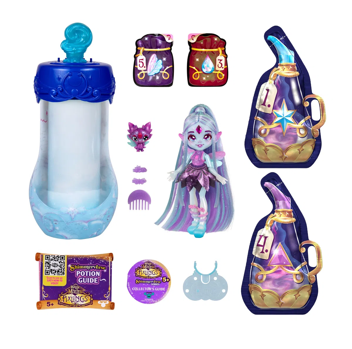 Magic Mixies - Pixlings Deluxe Pack Flyt The Dragonfly Pixling Now with Shimmer Reveal ! Créez et mélangez Une Potion Magique Qui révèle comme par Magie Une Belle poupée Pixling de 16,5 cm