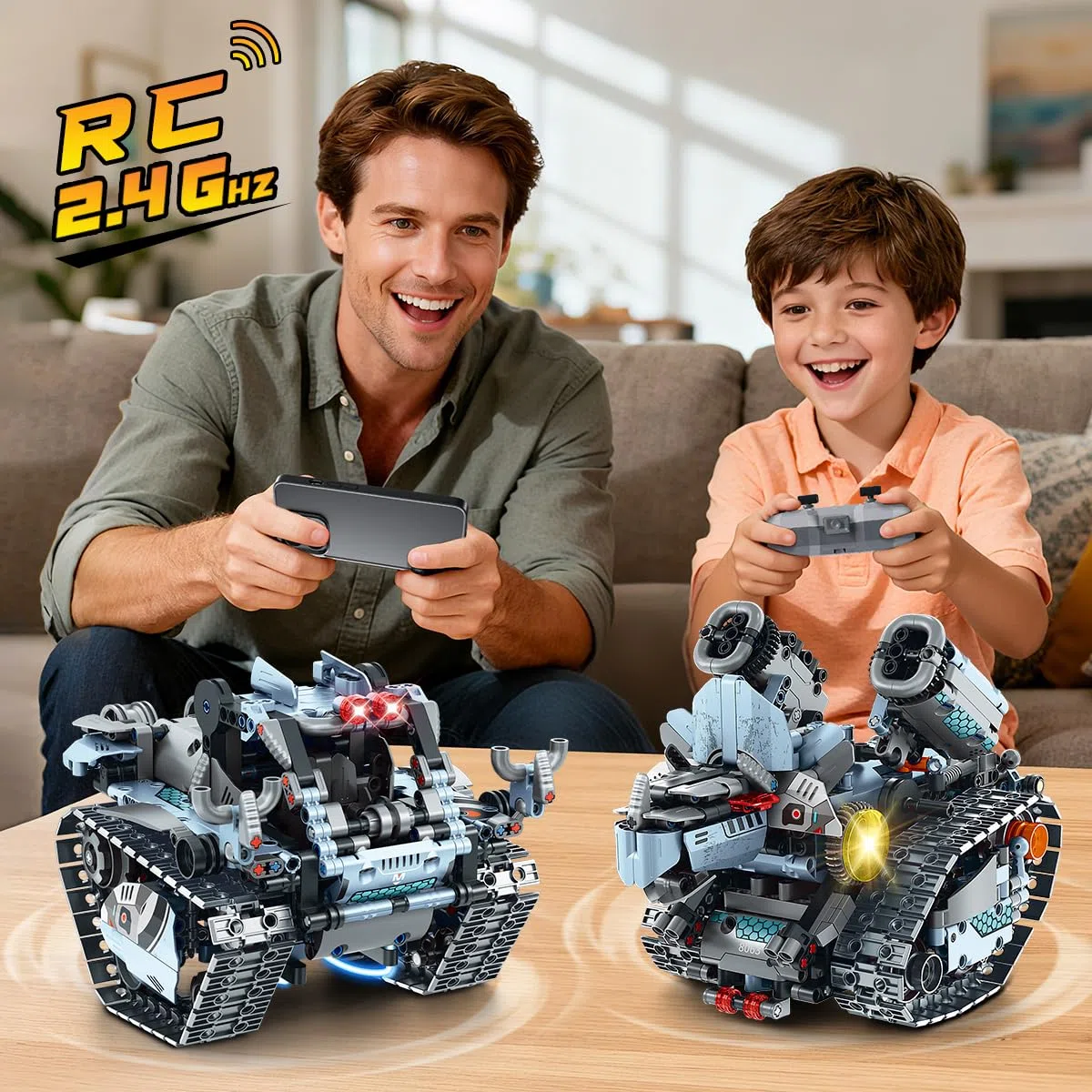 INSOON Jouet de Construction Technologie Robotique avec Lumières | 5-en-1 Blocs de Construction avec APP et Télécommande, RC Char à Chenilles 795 Pièces, Cadeau Éducatif pour Garçons Filles 8+